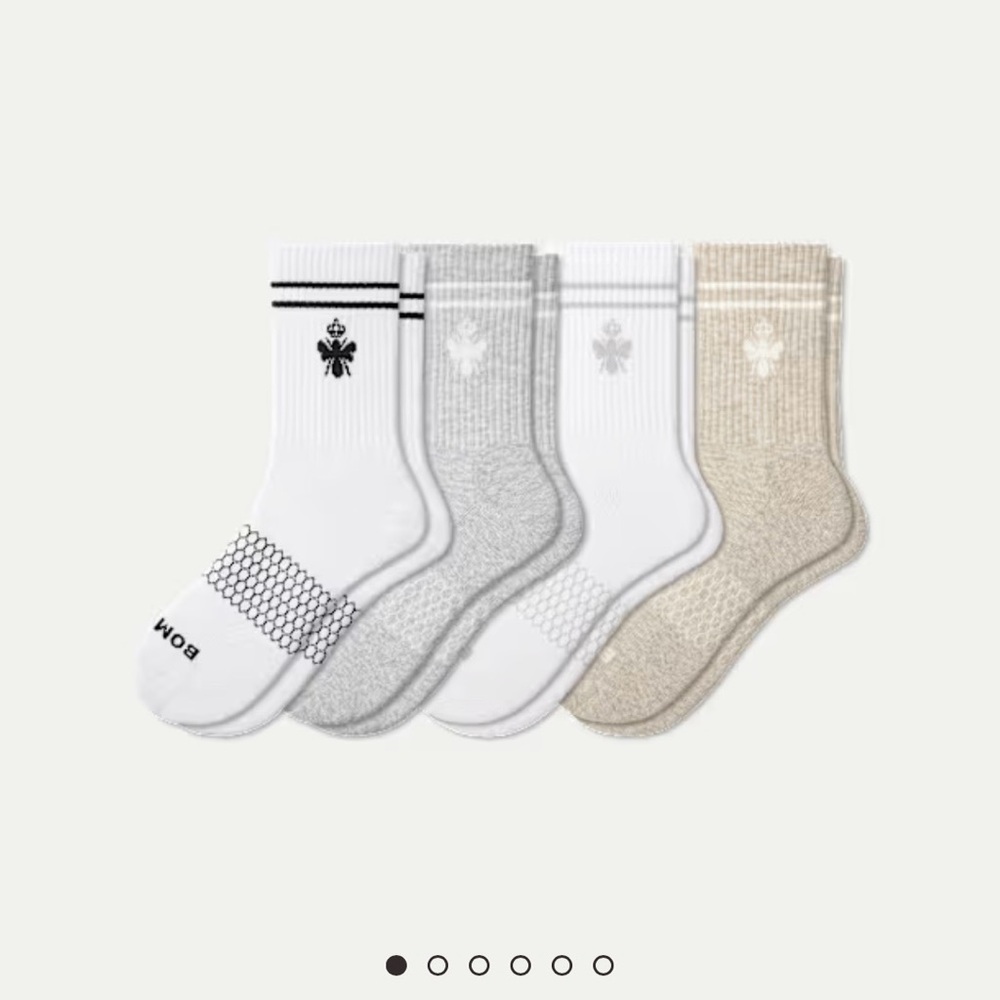 Bombas Original Half Calf Sock 4-Pack medium neutrals mix white gray